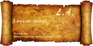 Levius Antal névjegykártya